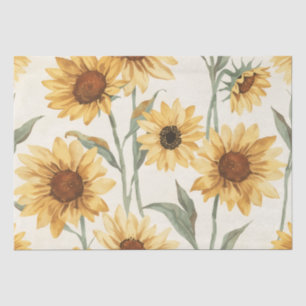 Elegant Watercolor Vintage Sunflower Tissue Paper
