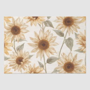 Elegant Watercolor Vintage Sunflower Tissue Paper