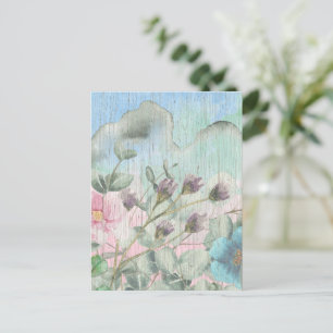 Elegant Watercolor Vintage Wildflowers Postcard