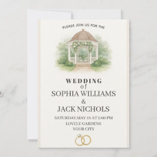 Elegant Watercolor Wedding Ceremony - Classy Beige Invitation