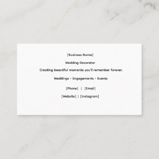 Elegant Watercolor Wedding Decorator Business Card