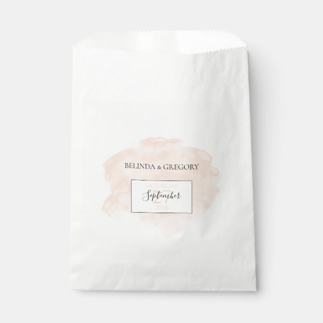 Elegant Watercolor Wedding  Favour Bags (Front)