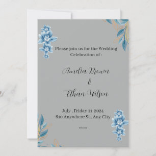 Elegant Watercolor Wedding Invitation