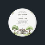 Elegant Watercolor Wedding Magnet | Floral Estate<br><div class="desc">Announce your special day in unforgettable style with this Elegant Watercolor Wedding Magnet, showcasing a beautifully hand-painted illustration of Monarch Manor framed by soft white florals and lush greenery. Designed for couples planning a garden, estate, or countryside wedding, this magnet is the perfect blend of timeless elegance and practical charm....</div>