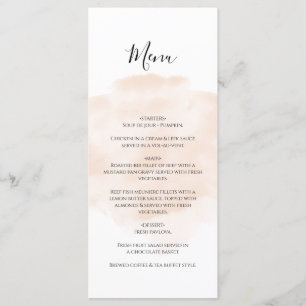 Elegant Watercolor Wedding Menu