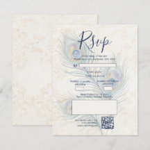 Elegant Watercolor Wedding Peacock Feathers TLW26