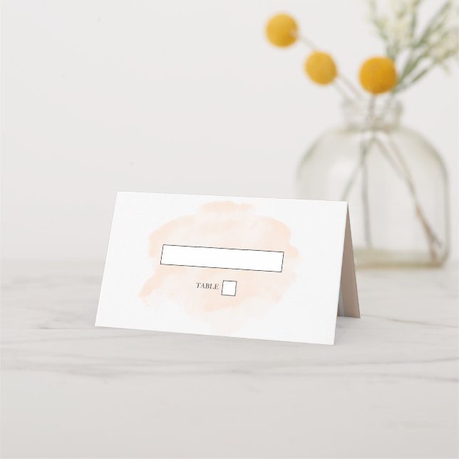 Elegant Watercolor Wedding Place Card (Front)