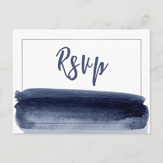 Elegant Watercolor Wedding RSVP Postcards (Front)