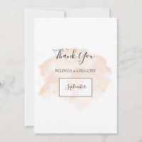 Elegant Watercolor Wedding Thank You Card