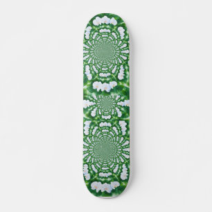 Elegant watercolor White Orchid Mandala Skateboard
