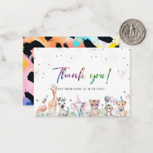 Elegant Watercolor  Wild Child Safari Animals Than Card