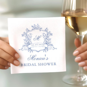 Elegant Watercolor Wild Flowers Bridal Shower Napkin