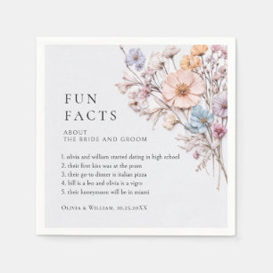 Elegant Watercolor Wild Flowers Floral Wedding Napkin