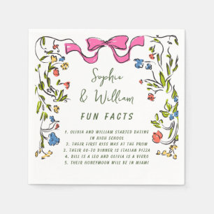 Elegant Watercolor Wild Flowers Floral Wedding Napkin