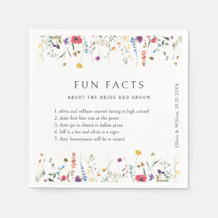 Elegant Watercolor Wild Flowers Floral Wedding Napkin