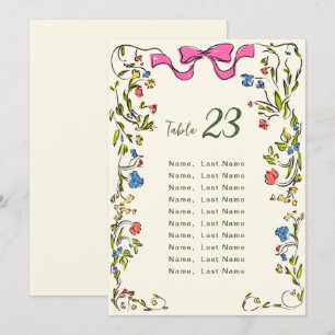 Elegant Watercolor Wild Flowers Table Number Cards