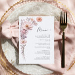 Elegant Watercolor Wild Flowers Wedding Dinner Menu<br><div class="desc">For further customisation,  please click the "Personalise this template",  then "Edit using Design Tool". Stylish editable easy to use wedding templates,  more items available in the store (invitations,  rsvp,  thank you cards,  stationery & decor). If you need help or matching items,  please contact me.</div>