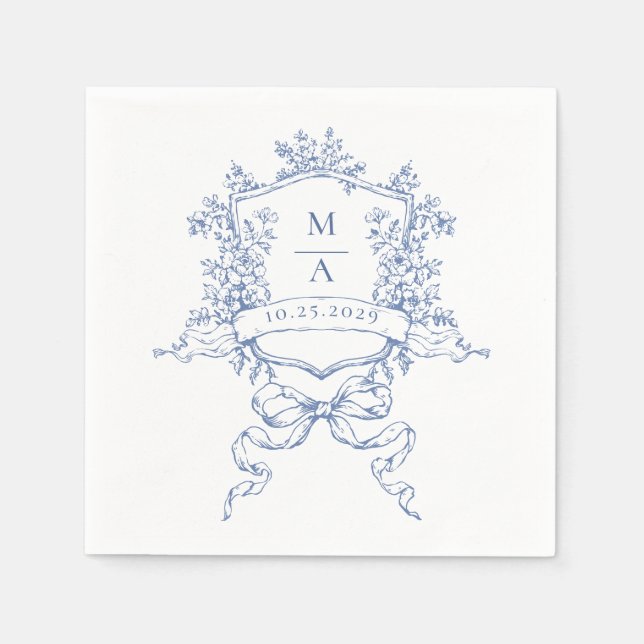 Elegant Watercolor Wild Flowers Wedding Napkin (Front)