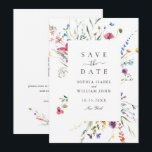 Elegant Watercolor Wild Flowers Wedding Save The Date<br><div class="desc">For further customisation,  please click the "Personalise this template",  then "Edit using Design Tool". Stylish editable easy to use wedding templates,  more items available in the store (invitations,  rsvp,  thank you cards,  stationery & decor). If you need help or matching items,  please contact me.</div>