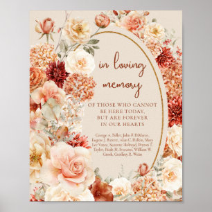 Elegant watercolor wild garden In loving memory Poster