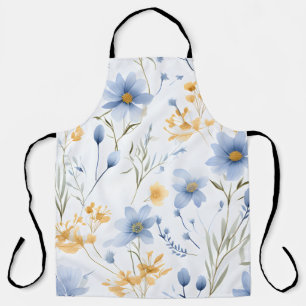 Elegant Watercolor Wildflower Apron