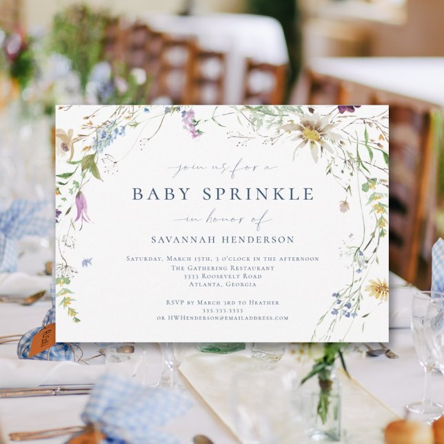 Elegant Watercolor Wildflower Baby Sprinkle Invitation (Creator Uploaded)
