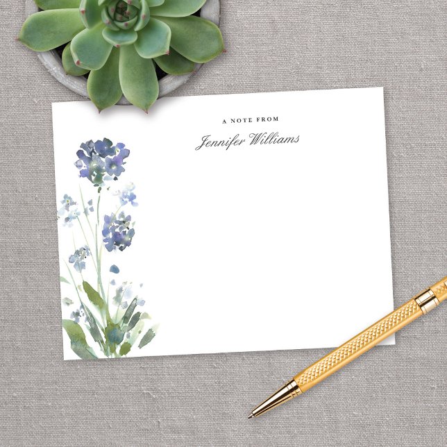 Elegant Watercolor Wildflower Floral w/ Name Card (Creator Uploaded)