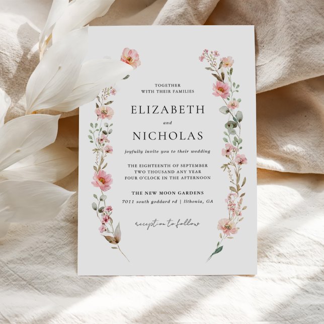 Elegant Watercolor Wildflower Garden Wedding Invitation (Creator Uploaded)