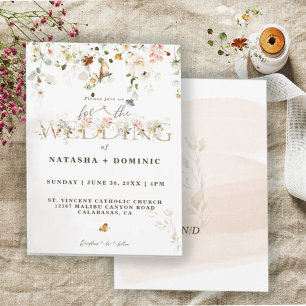 Elegant Watercolor Wildflower Garden Wedding Invitation
