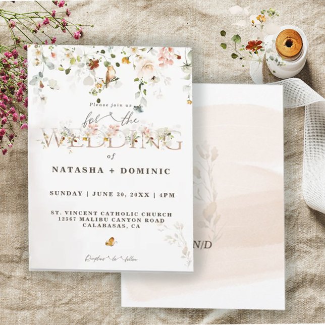 Elegant Watercolor Wildflower Garden Wedding Invitation (Creator Uploaded)