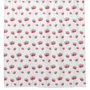 Elegant watercolor wildflower shower curtain