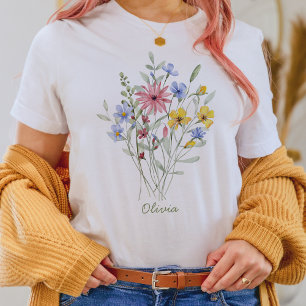 Elegant Watercolor Wildflower T-Shirt