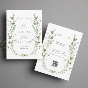 Elegant Watercolor Wildflower Wedding Save The Date