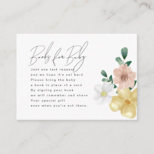 Elegant Watercolor Wildflowers Books for Baby Enclosure Card