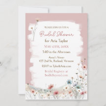 Elegant Watercolor Wildflowers Bridal Shower