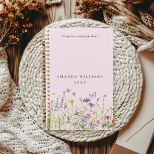 Elegant Watercolor Wildflowers Name Planner