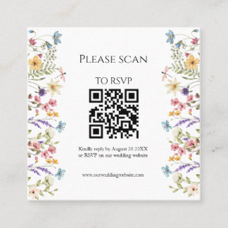 Elegant Watercolor Wildflowers Rsvp card