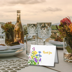 Elegant Watercolor Wildflowers Thank You Card