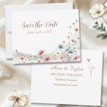 Elegant Watercolor Wildflowers | Wedding Save Date