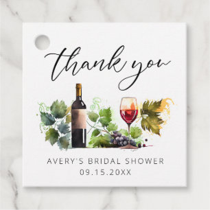 Elegant Watercolor Winery Thank you Favour Tags
