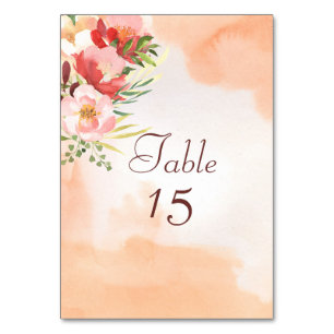 Elegant Watercolor with a Rose Bouquet Table Number