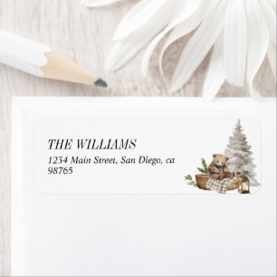 Elegant Watercolor Woodland Bear Merry Christmas