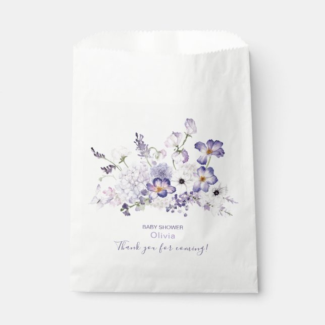 Elegant Watercolor Woodland party Baby shower Favo Favour Bags (Front)