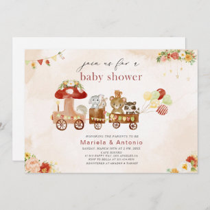 Elegant Watercolor Woodland party Baby Shower Invitation