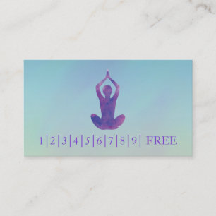 Elegant Watercolor YOGA Instructor Logo Business Card