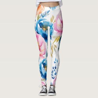 🌸 Elegant Watercolou Floral Leggings – Chic & Sty
