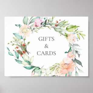 Elegant Watercolour Greenery Floral Wedding Sign