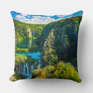 Elegant waterfall scenic, Croatia Cushion