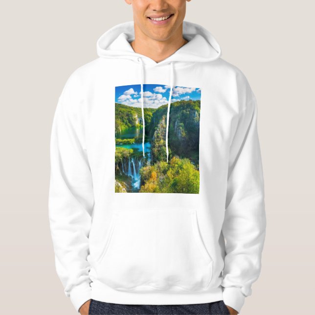 Elegant waterfall scenic, Croatia Hoodie (Front)