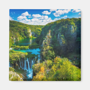 Elegant waterfall scenic, Croatia Magnet